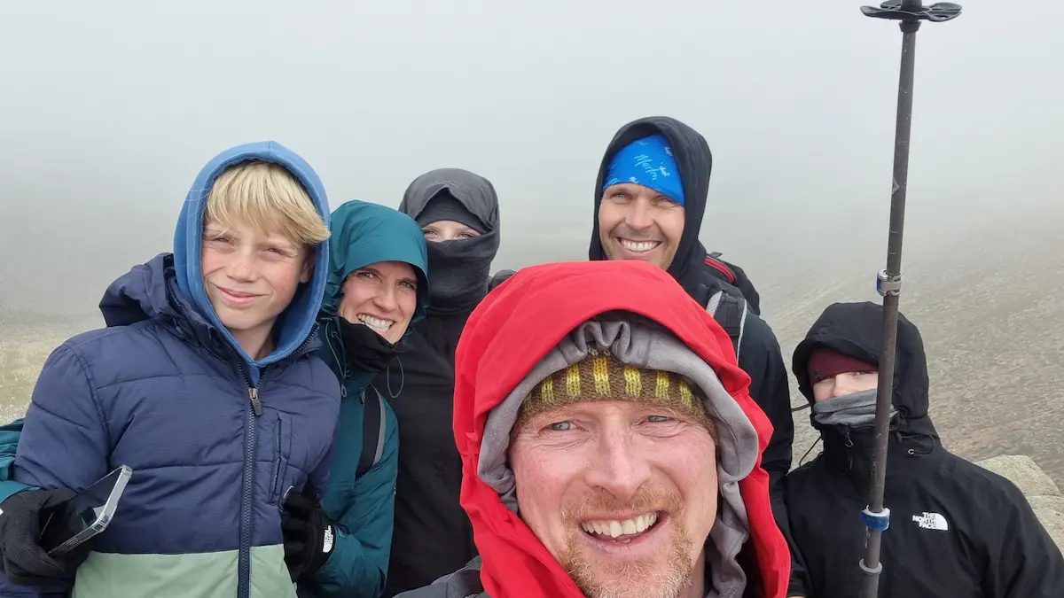Family of hikers